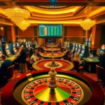Spin and win at 789f's vibrant casino floor, featuring roulette, slots, and enthusiastic players.